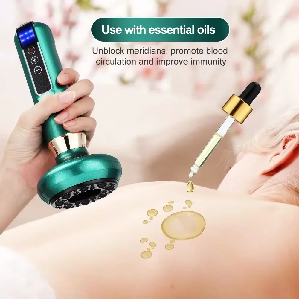 Electric Cupping Massager, Vacuum Suction Cup GuaSha Instrument Anti Cellulite Beauty Scraping Infrared Heat Slimming Massager