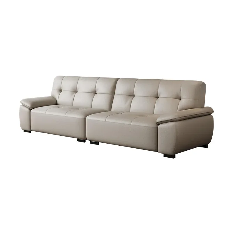 

Leather, sofa, living room modern and simple, small apartment, straight row double triple, leather sofa