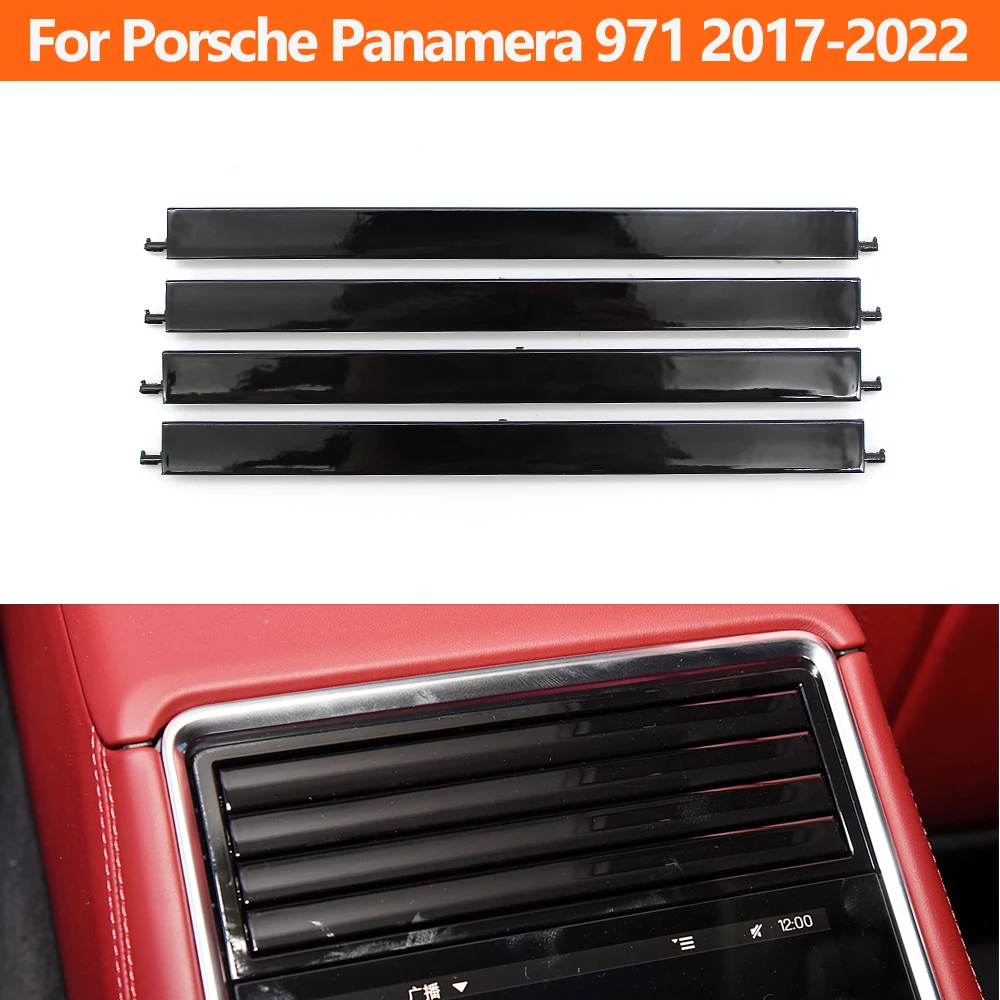 

Car Dashboard Middle Rear AC Vent Air Conditioner Adjustment Paddle Strip Trim Set For Porsche Panamera 971 2017-2022 971819110E