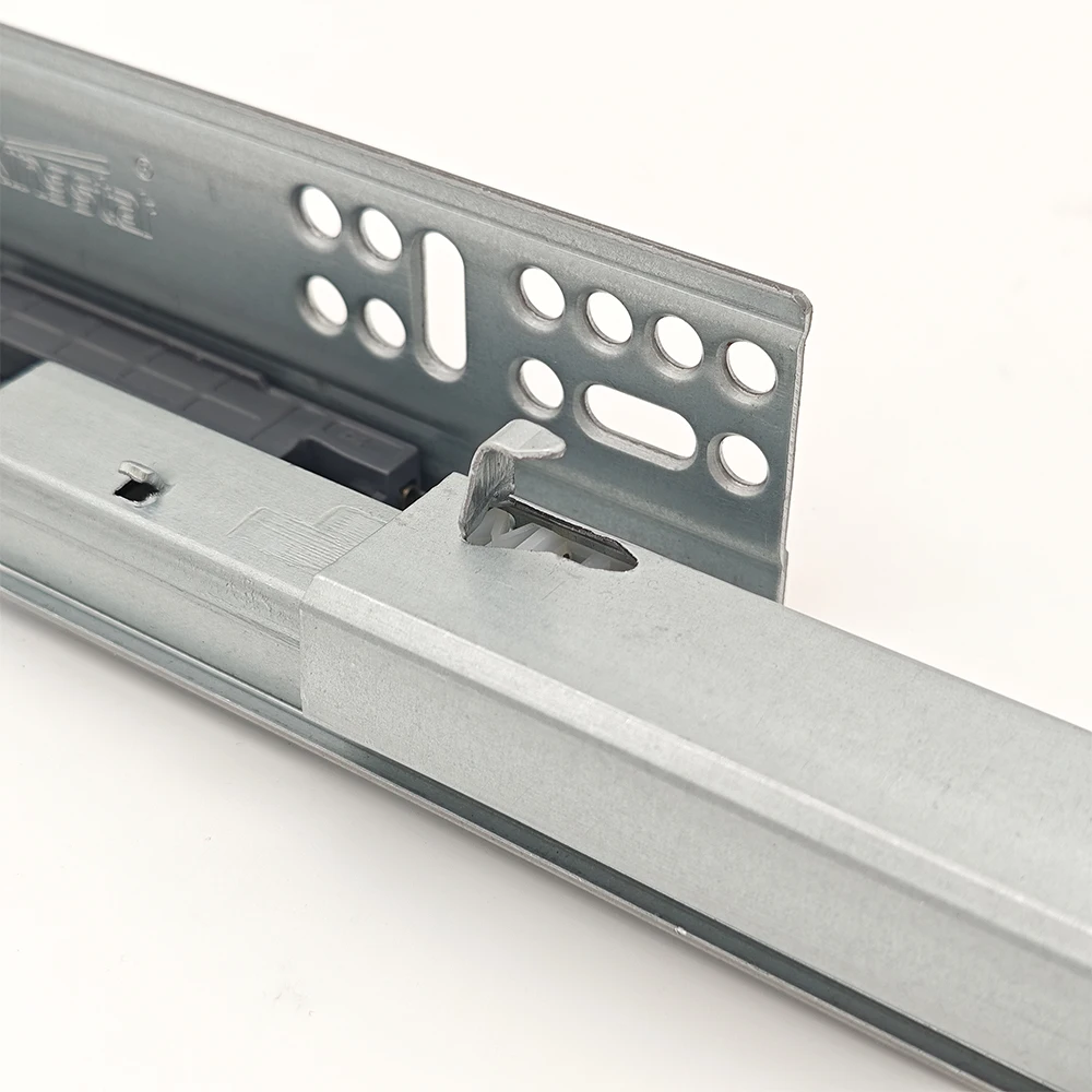 STLF  3 Section Push to Open Full Extension 1.0/1.4/1.8mm Steel Drawer Slide Undermount for Kitchen