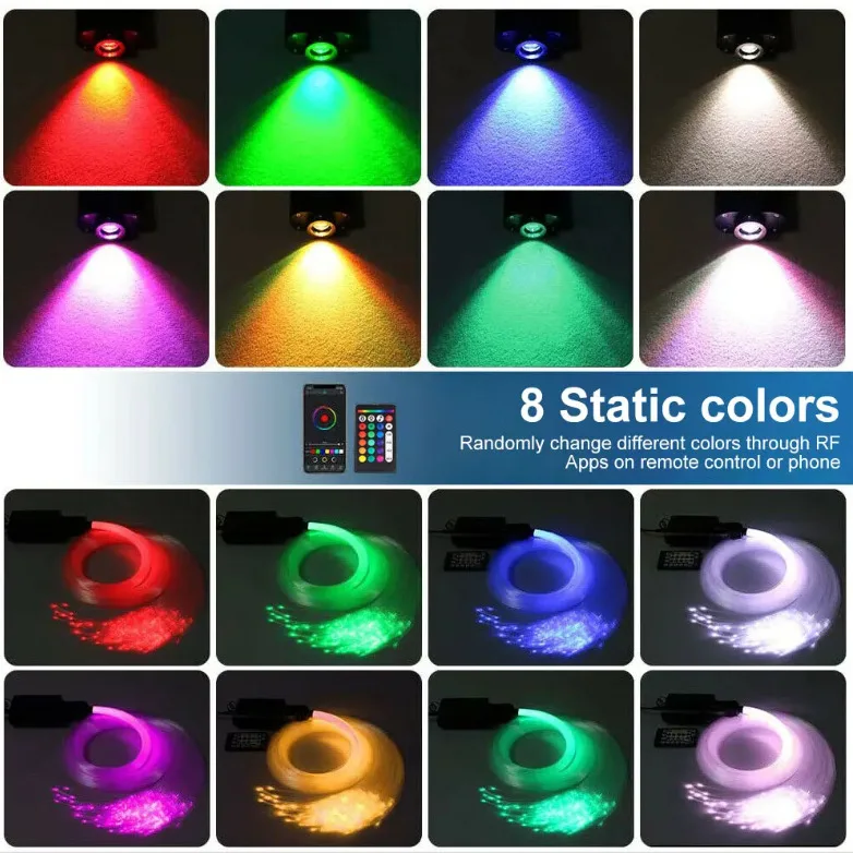RGB Car Roof Star Light Fiber Optic Ceiling Lamp Kit Music Control APP Single Port Meteor Starry Sky Light for Interior Decor - Image 4
