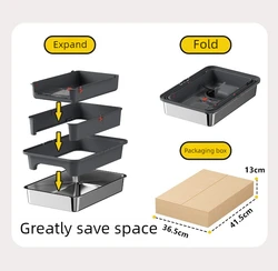 Arenero plegable para gatos, cerrado antisalpicaduras
