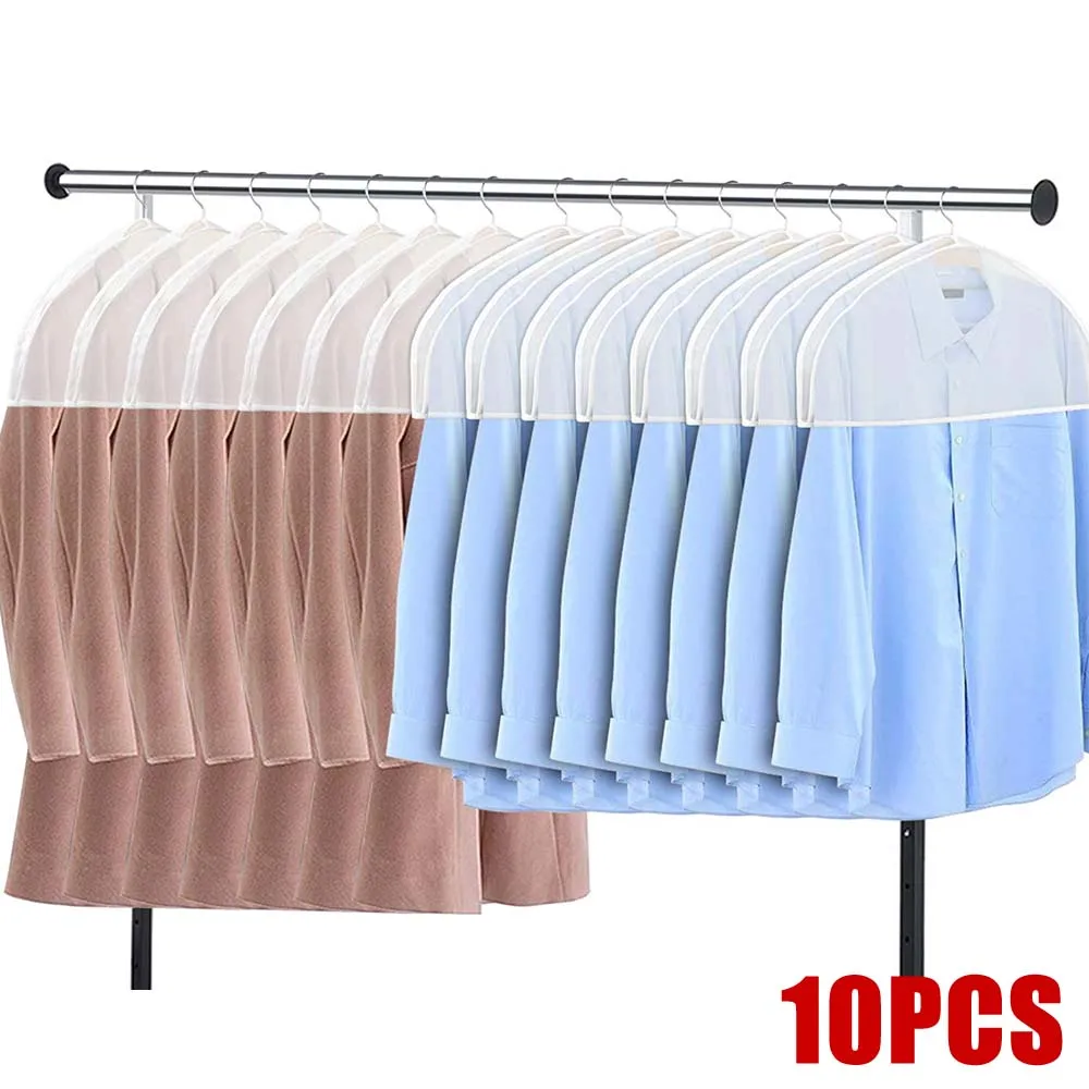 5/10pcs Travel shoulder Storage covers for clothes Clothing dust Cover Dust Bags Cover dress bag Hanging Garment Bag Orangizer