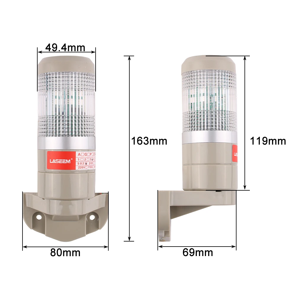Luz de advertencia de señal de pared DC 12V 24V 3 colores verde rojo amarillo indicador LED alarma de seguridad intermitente/luz constante con zumbador