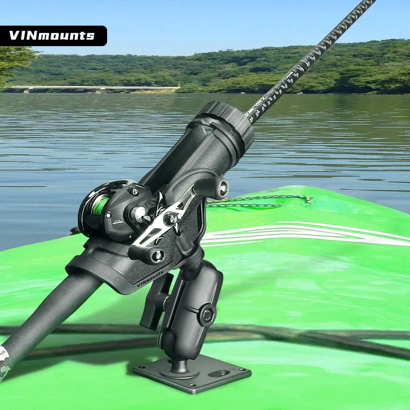 

VINmounts Free your hands.Fishing rod bracket with 9.5cmDouble socket Arm VIN-C-9A and 1.5‘’ Circular ball head base VIN-C-003
