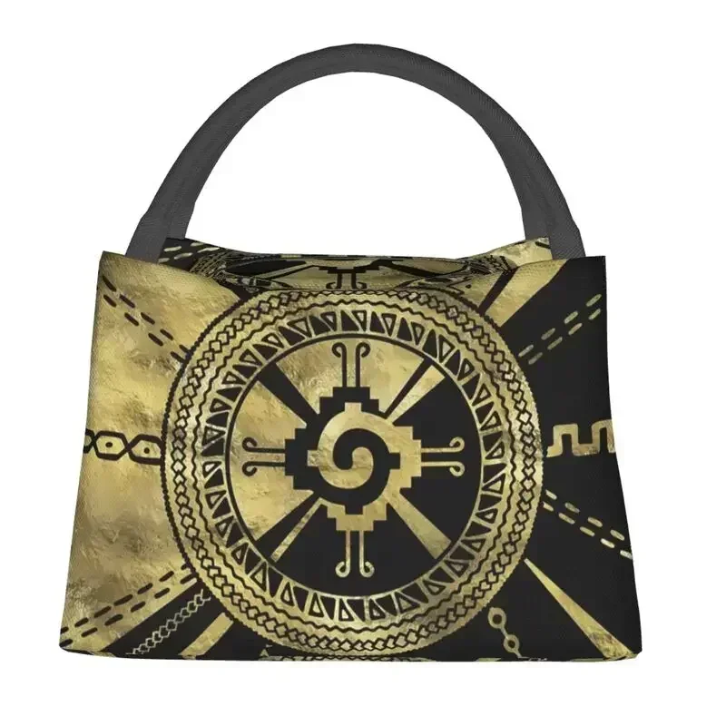 Hunab Ku Mayan Symbol Insulated Lunch Bag for Women Portable Cooler Thermal Lunch Box Work Picnic