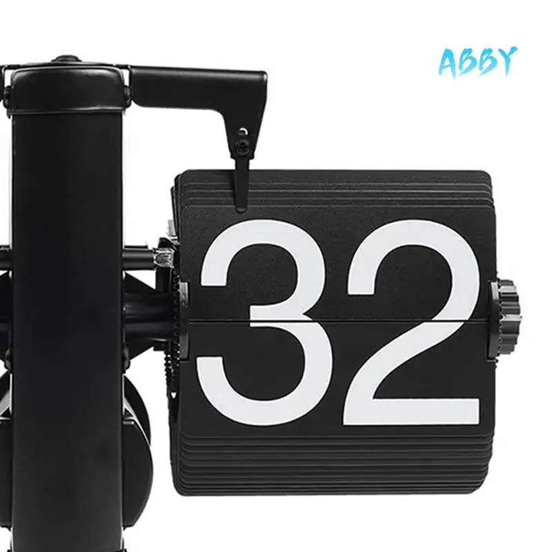

ABBY-Flip Desk Clock Home Decors Retro Flip Clock Flip Internal Gear Operated For Home Office School Hotel