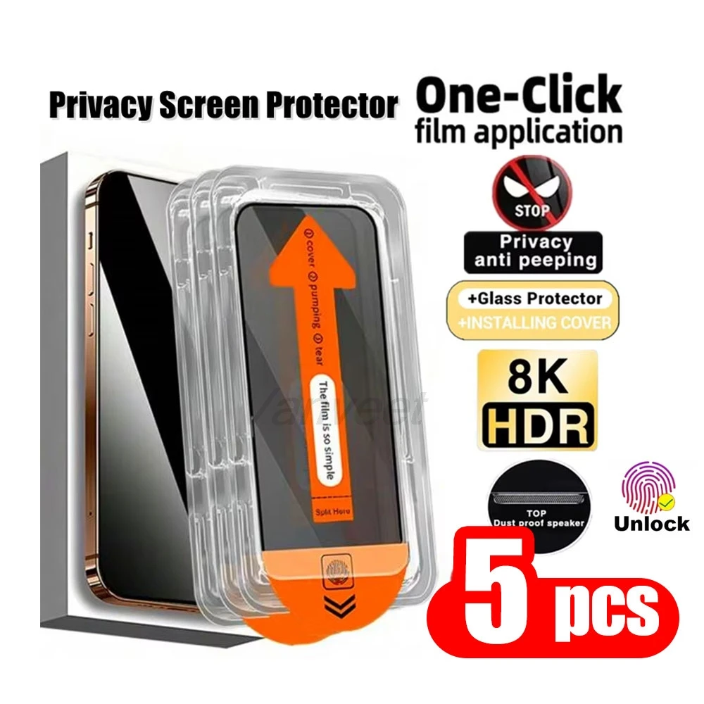 

1-5PCS Fingerprint Unlock Privacy Dust Free Tempered Glass For Google Pixel 10 Pro XL 10 Pro 10 9 Easy Installation Anti-Spy