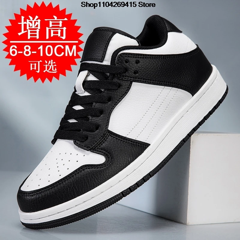Nouvelles chaussures pour hommes, baskets rehaussantes, chaussures de sport décontractées pour hommes, rehaussement de 10 cm, rehaussement intérieur invisible de 8 cm, chaussures blanches