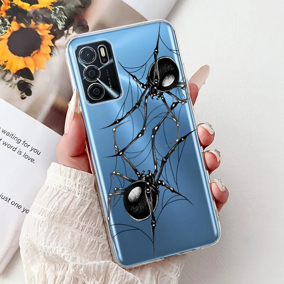 For OPPO A16S Case CPH2271 Silicone Cover Cool Spider Tiger Dragon Soft Clear Protective Shells For OPPO A54S A16 CPH2273 Bumper