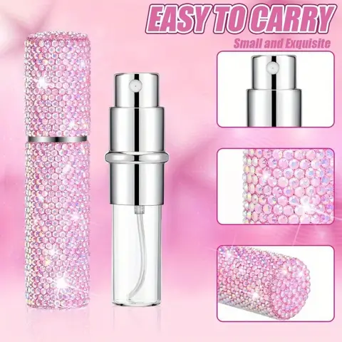 10ml kristall parfym sprayflaska resepåfyllningsbara flaskor mini dricksvatten bling glitter tomma kosmetiska behållare förångare flaska 6 best sales kristall parfymflaska - №3