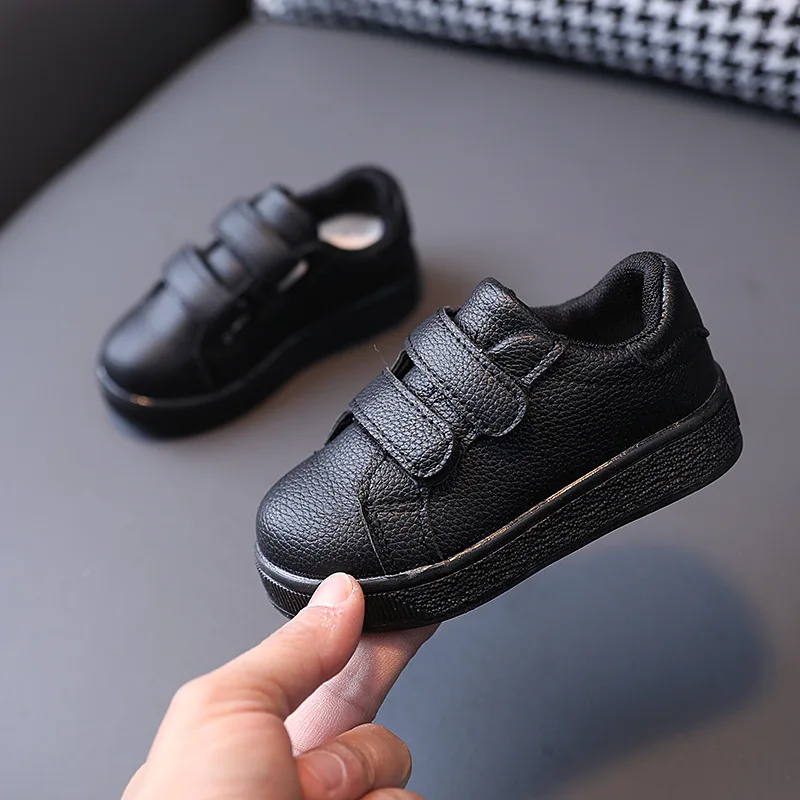 zapatillas niño kid Shoe Boy Skate Shoe Autumn Fashion Black Leather Sneaker Kid Breathable Soft Sole Casual Shoe Tenis infantil