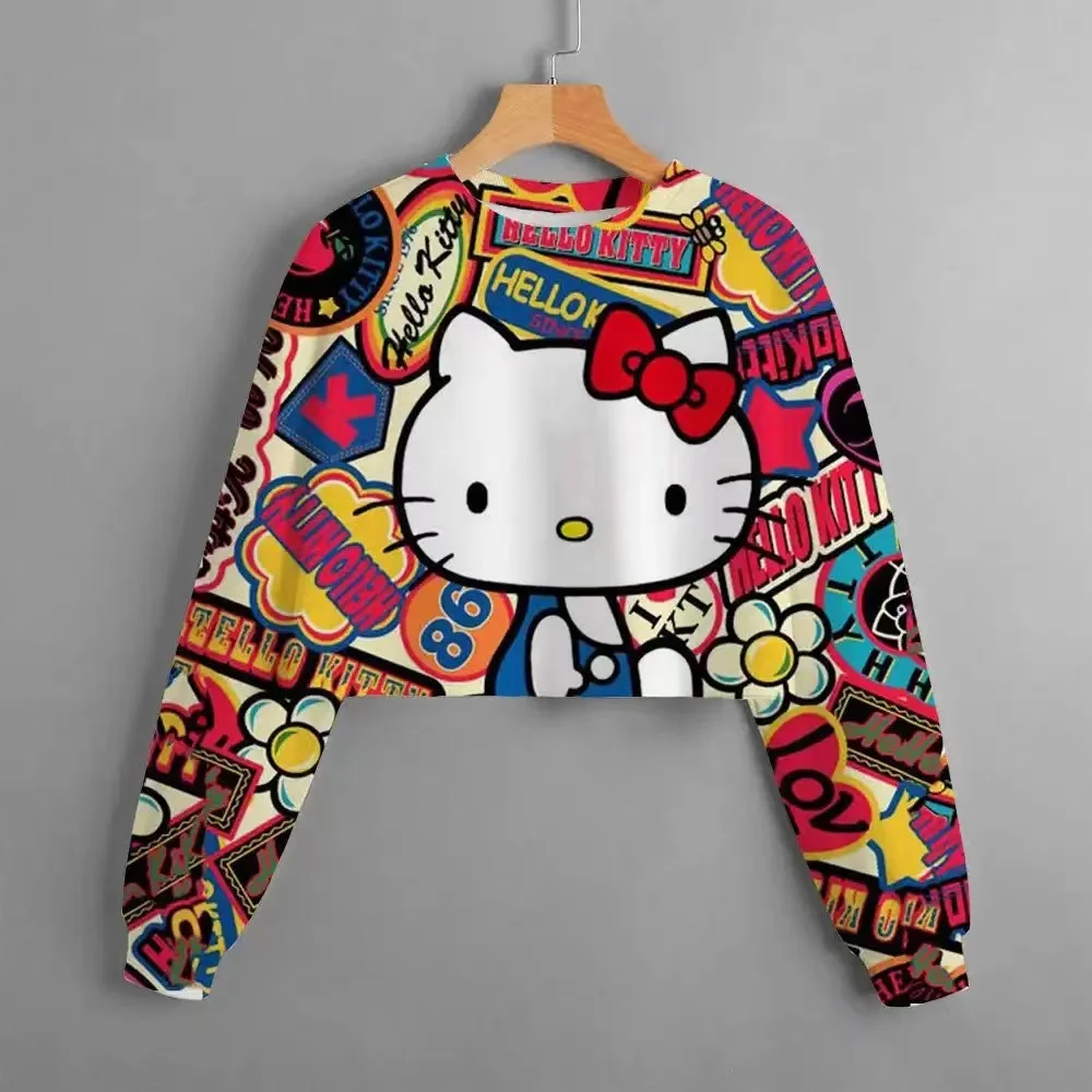 2024 Spring and Autumn Girls\' Hello Kitty Cartoon Hoodie Fashion Children\'s Sweatshirt Cute Cartoon Long Sleeve Children\'s Wear