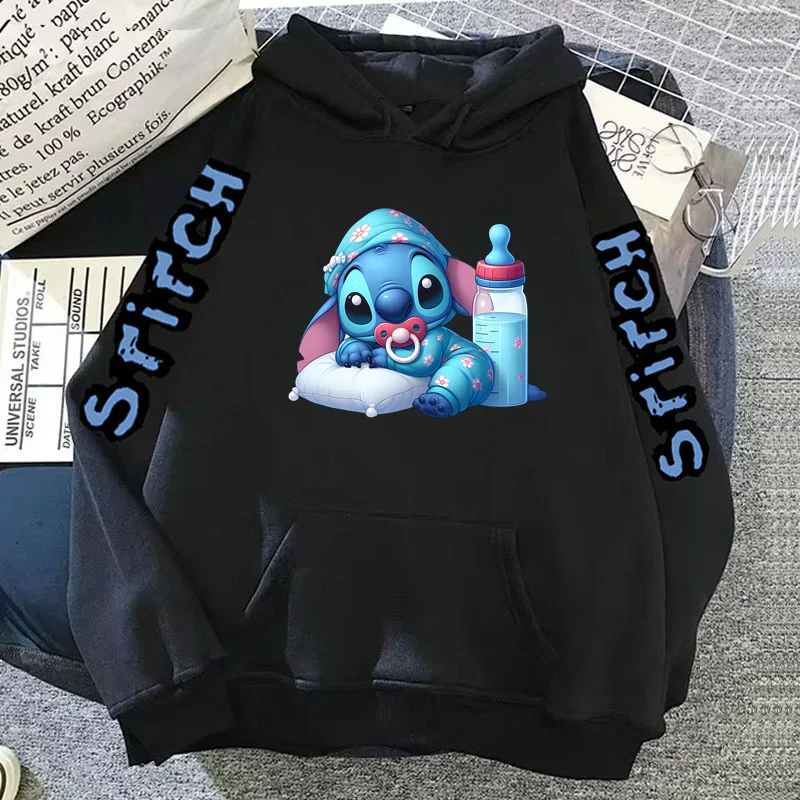 Sudaderas con capucha de marca de lujo para mujer, chaquetas Harajuku de Lilo y Stitch de Disney, suéteres de invierno de moda japonesa, sudaderas cálidas para mujer
