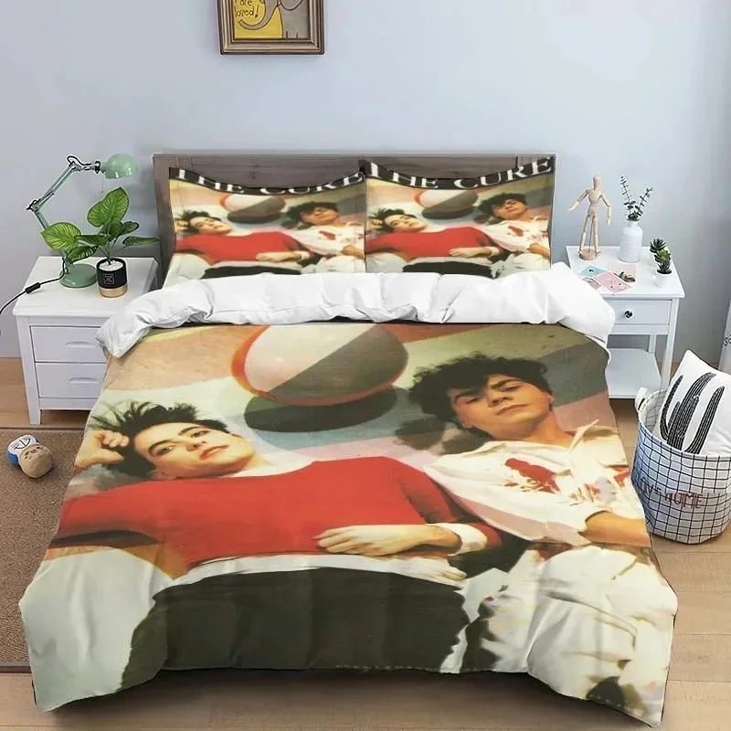 Rock Band T-The Cure Logo Sheets Quilt Covers Bedding Dormitory Sheets Three-piece Bedding Set Three-piece Soft Warm Bedding Set