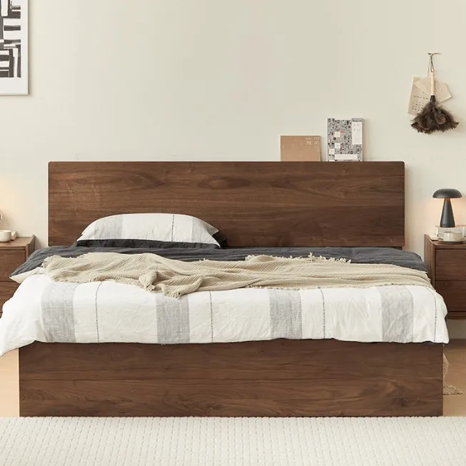 

Customizable North American Black Walnut Cherry Double Storage Wedding Bed