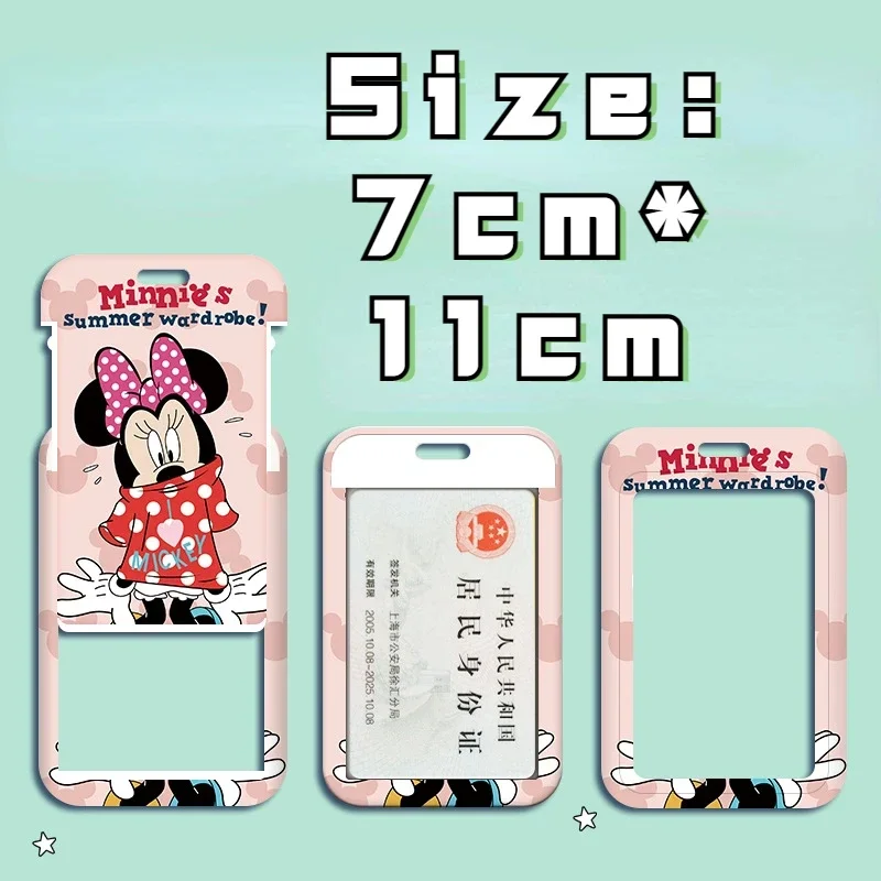 Urocze etui na karty Disney Mickey Mouse ID Badge Smycz Girls Door Card Case Pasek na szyję Uchwyt na kartę kredytową Akcesoria Credentials