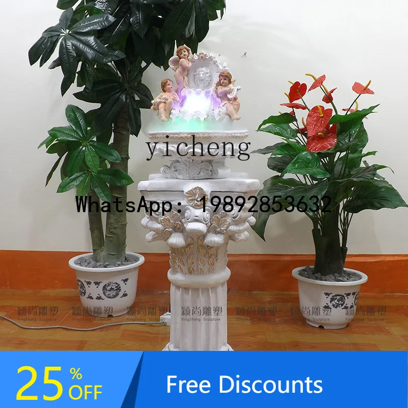 X1European home decoration little angel colorful water fountain craft tree finger ornament home decoration accessories