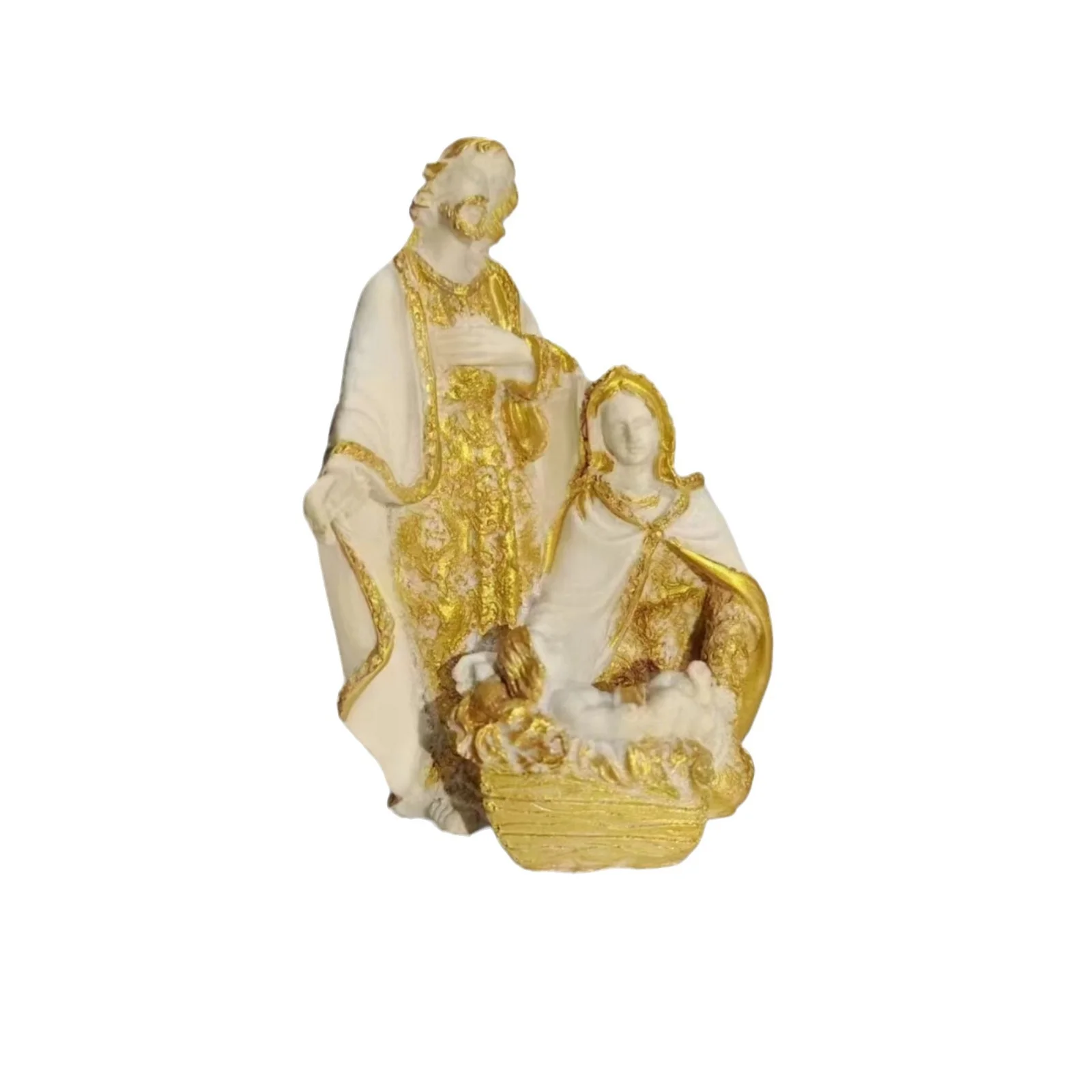 Holy Family Statue Nativity Scene Jesus Mary Joseph Religious Christmas Desktop Ornament