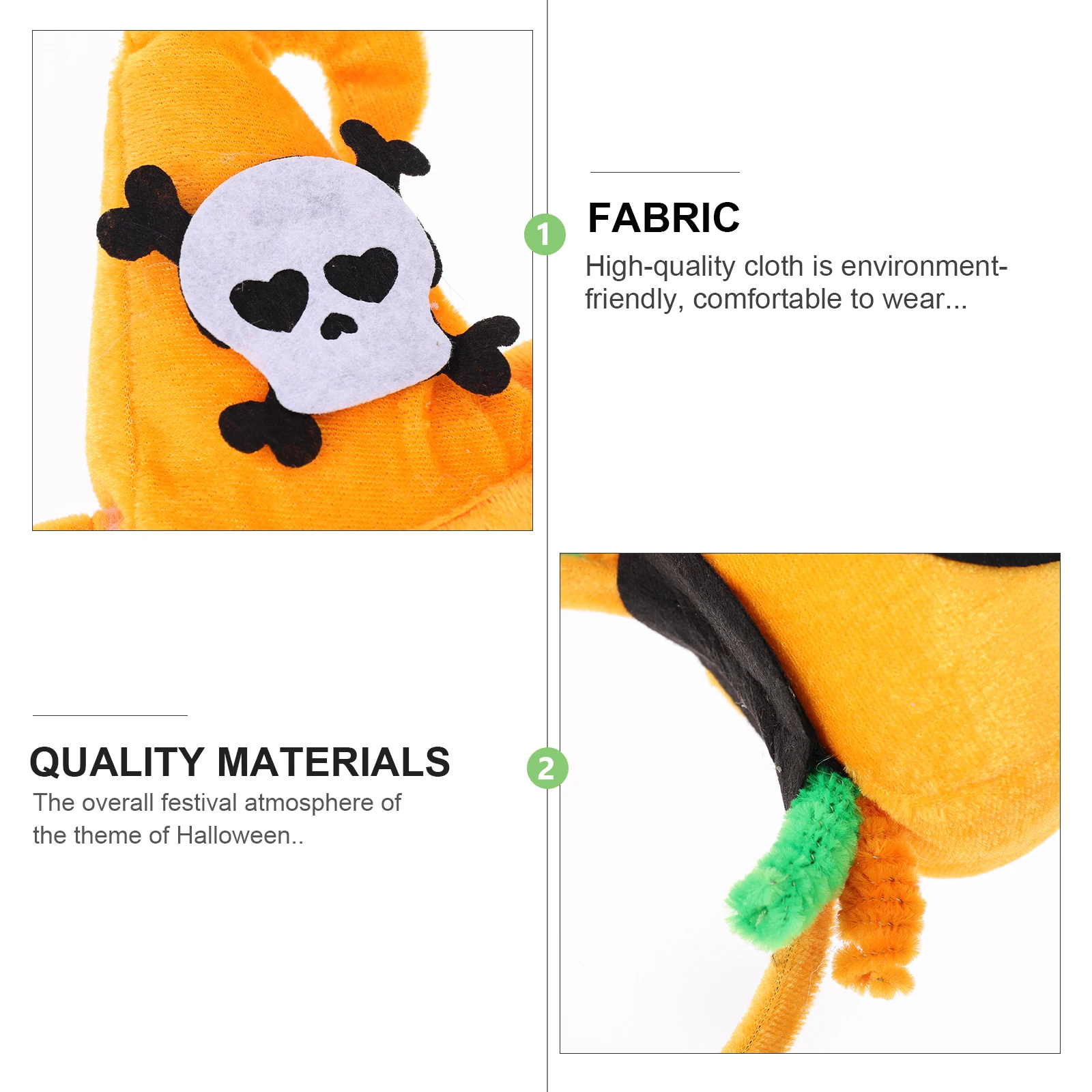 

2Pcs Halloween Pumpkin Hat Headbands Cosplay Headdresses Comfortable Environment-Friendly Orange Cloth Decoration