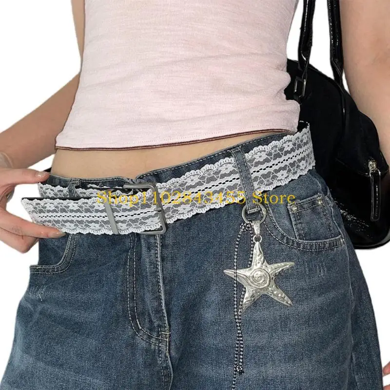 49MC حزام خصر من الدانتيل قابل للتعديل لملابس الأمومة، مادة البولي يوريثان المرنة الناعمة