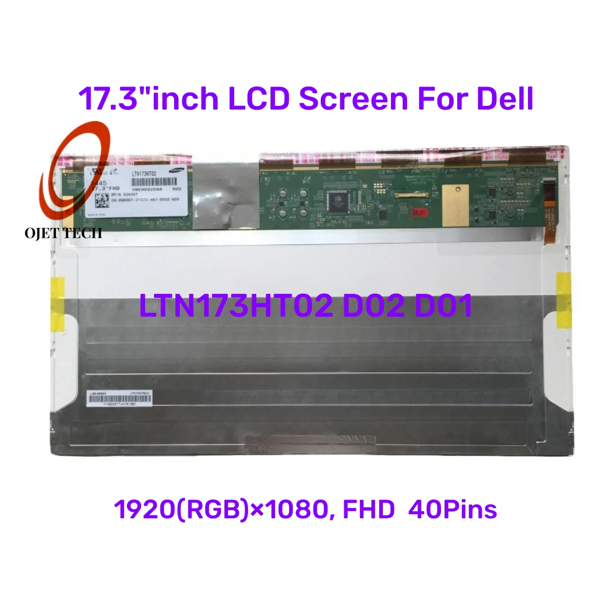 

17.3"inch LCD Screen LTN173HT02 D02 D01 3D Panel Laptop LED display matrix For Dell
