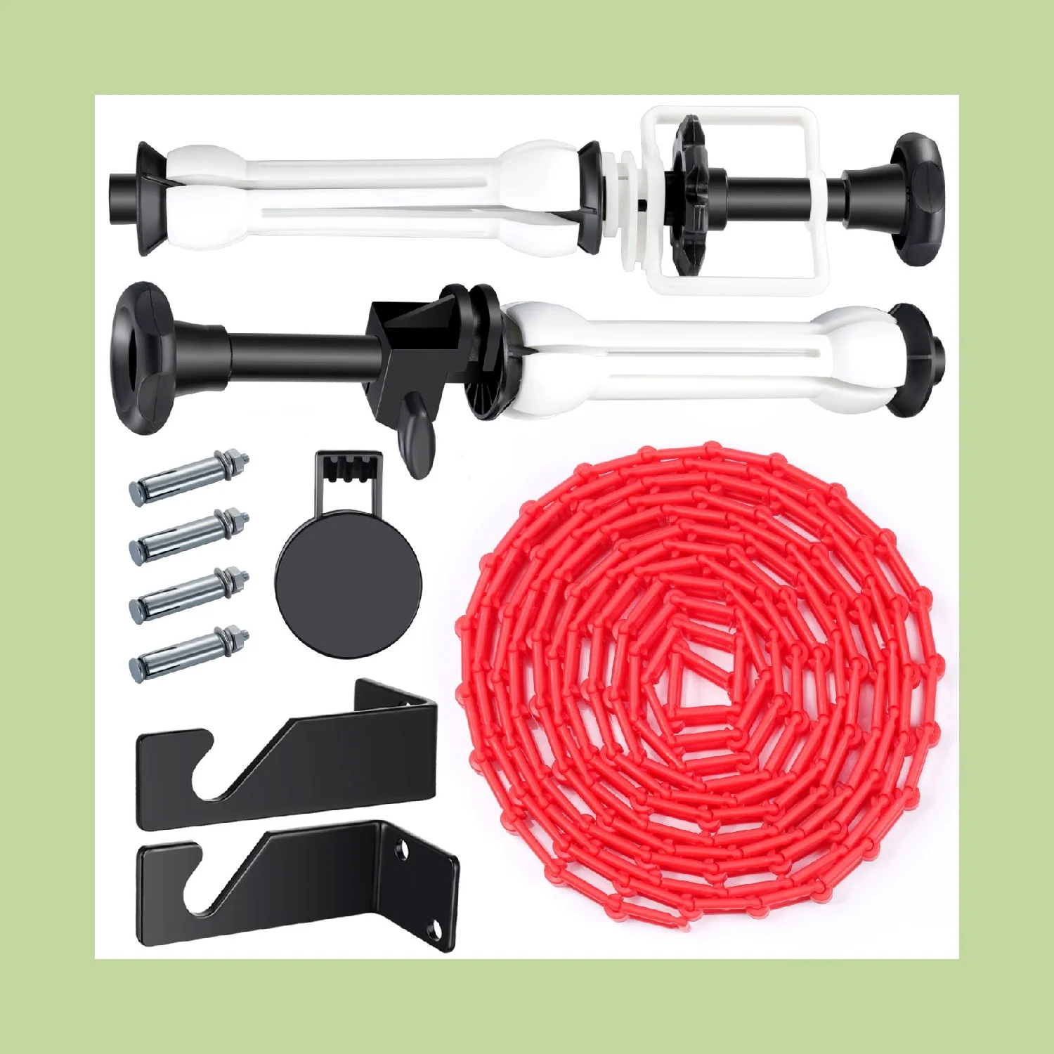 NEEWER Single Roller Wall Mounting Manual Photography Background Support System with 2 x Single Hook, 2 x Expand Bar, 1 x Chain