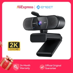 EMEET Webcam USB Mini fotocamera con messa a fuoco automatica 2K per computer portatile Web Camera con doppi microfoni per Youtube Zoom VideoCall Webcam USB 2K