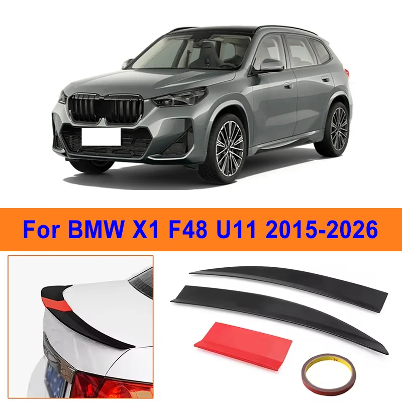 

For BMW X1 F48 U11 2015-2026 3-Section ABS Rear Trunk Spoiler 115-125cm Adjustable Sports Decor Top Wing Car Exterior Parts