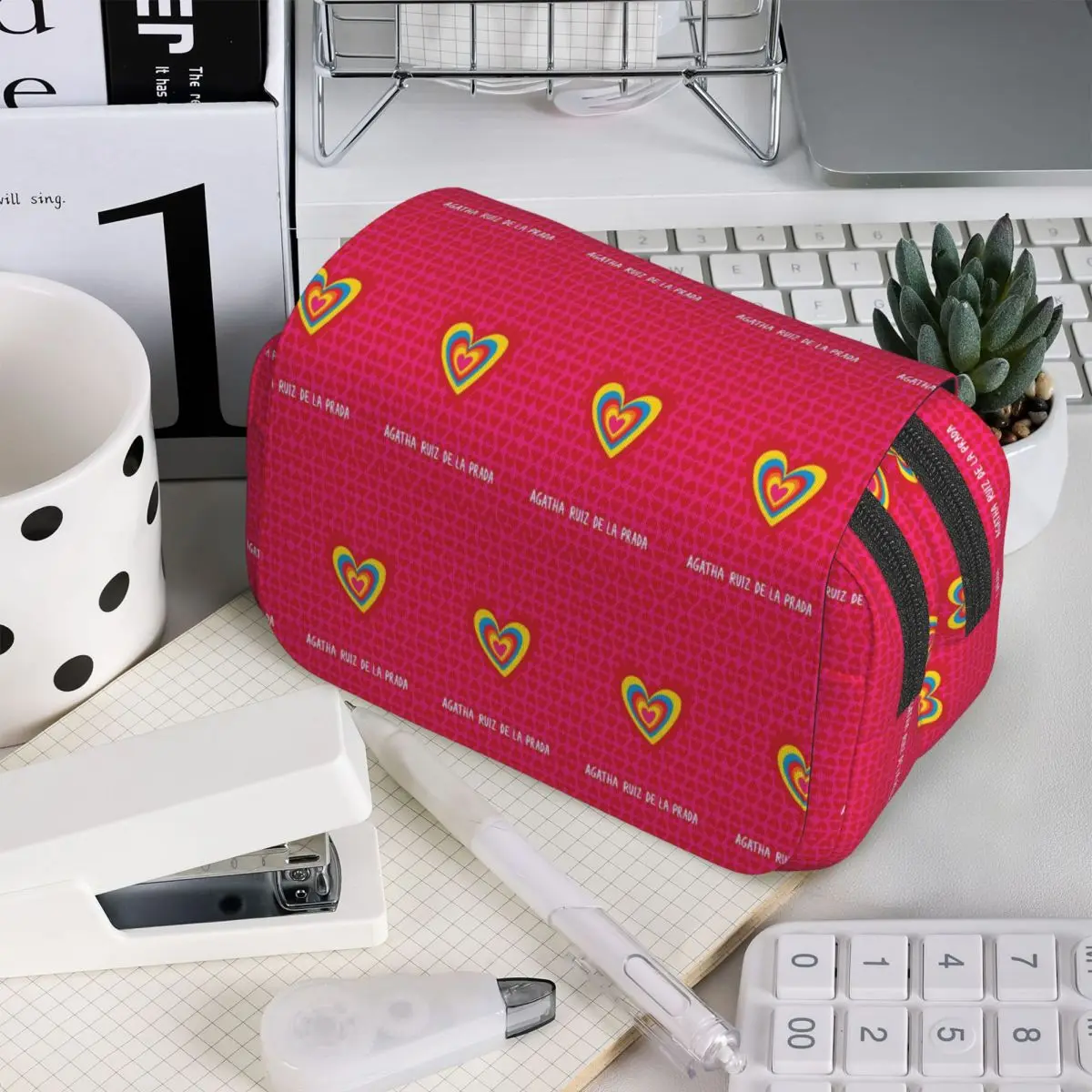 Agatha Ruiz-De La-Prada Pattern Pencil Case for Studen School Pen Box Pencil Bag Stationery Supplies Pen Holder Bag