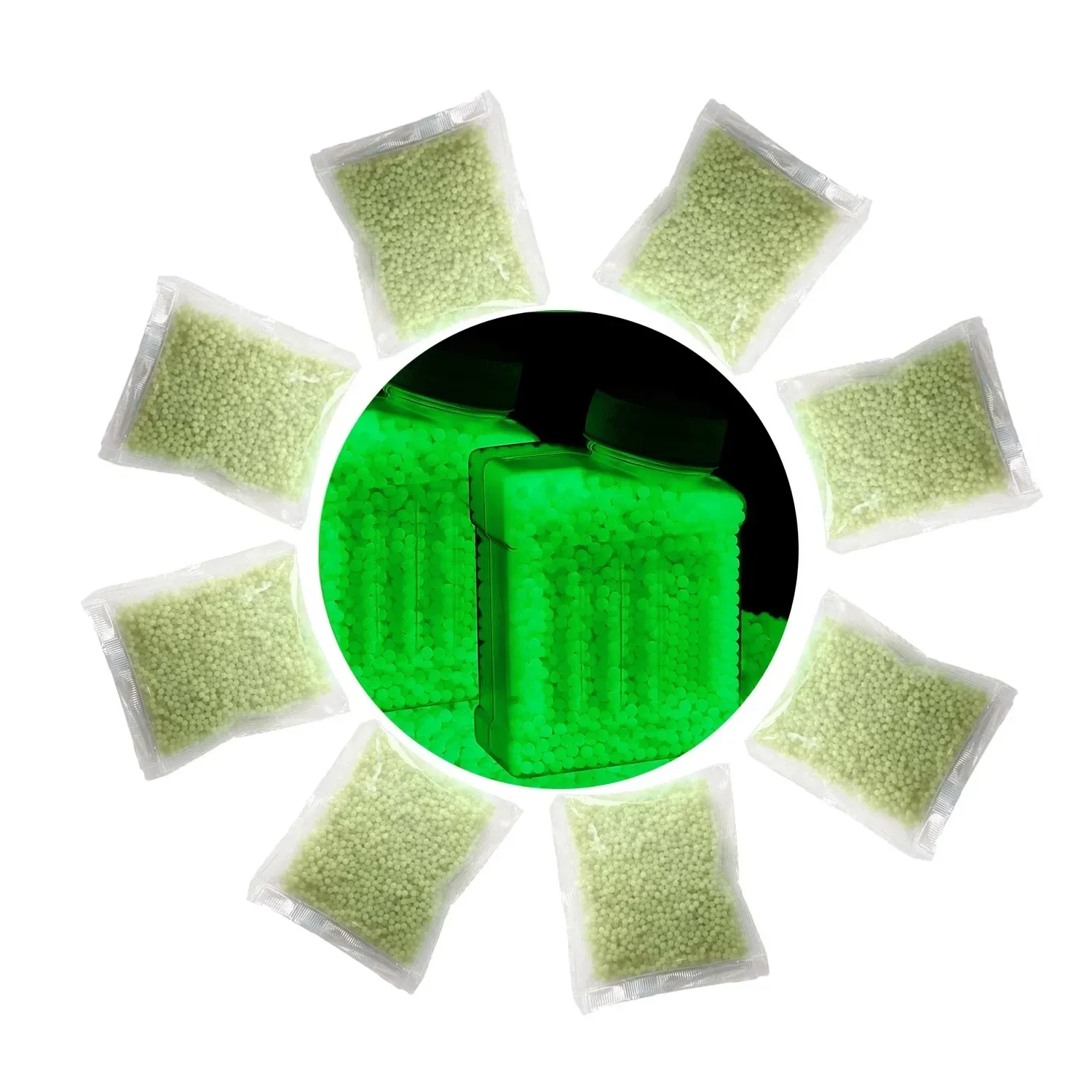 7-8 مللي متر كرات الماء الفلورسنت الخرز عبوة الذخيرة توهج في الظلام BB جل الماء رصاصة آمنة/غير سامة/ECO تبادل لاطلاق النار لعبة رصاصة