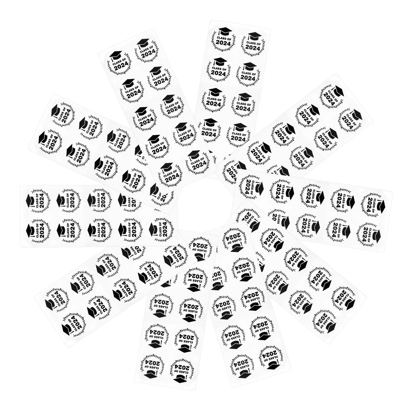 

10 Sheets Graduation Stickers Self-Adhesive Pet Sealing Decals for Envelopes Gift Boxes Candy Bags Notebooks DIY Scrapbook