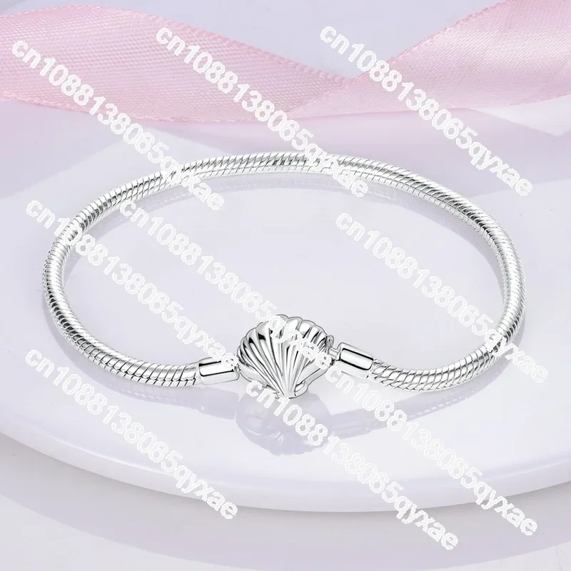 6pcs 925 Silver Bracelet Starfish Shell Turtle Basic Chain