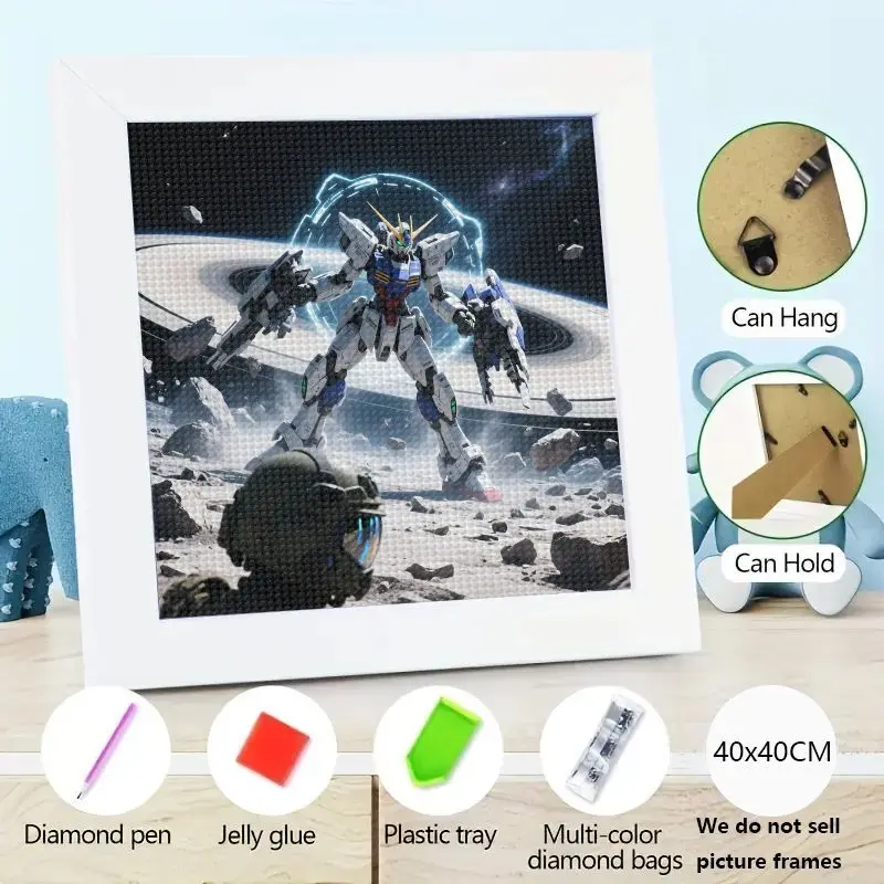 

1 шт. 5D полная дрель DIY комплект алмазной живописи, робот Gundam Mecha Warrior Sci-Fi аниме фэнтезийное искусство, мозаика со стразами, вышивка крестиком