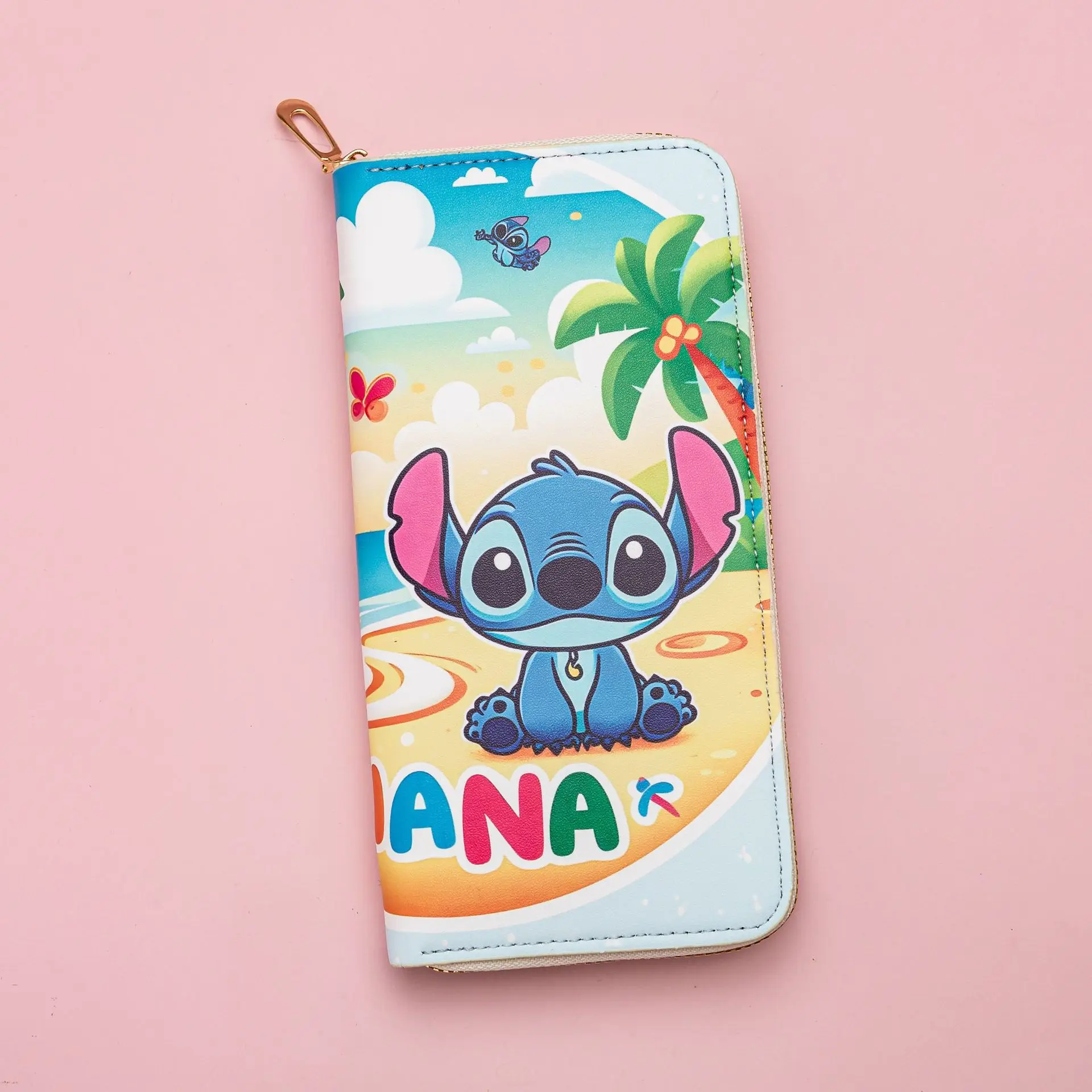 Bolso de mano de Disney para niñas, monedero de punto, cartera larga de dibujos animados de Anime Madam, tarjetero, monedero de bebé de punto, billetera bonita