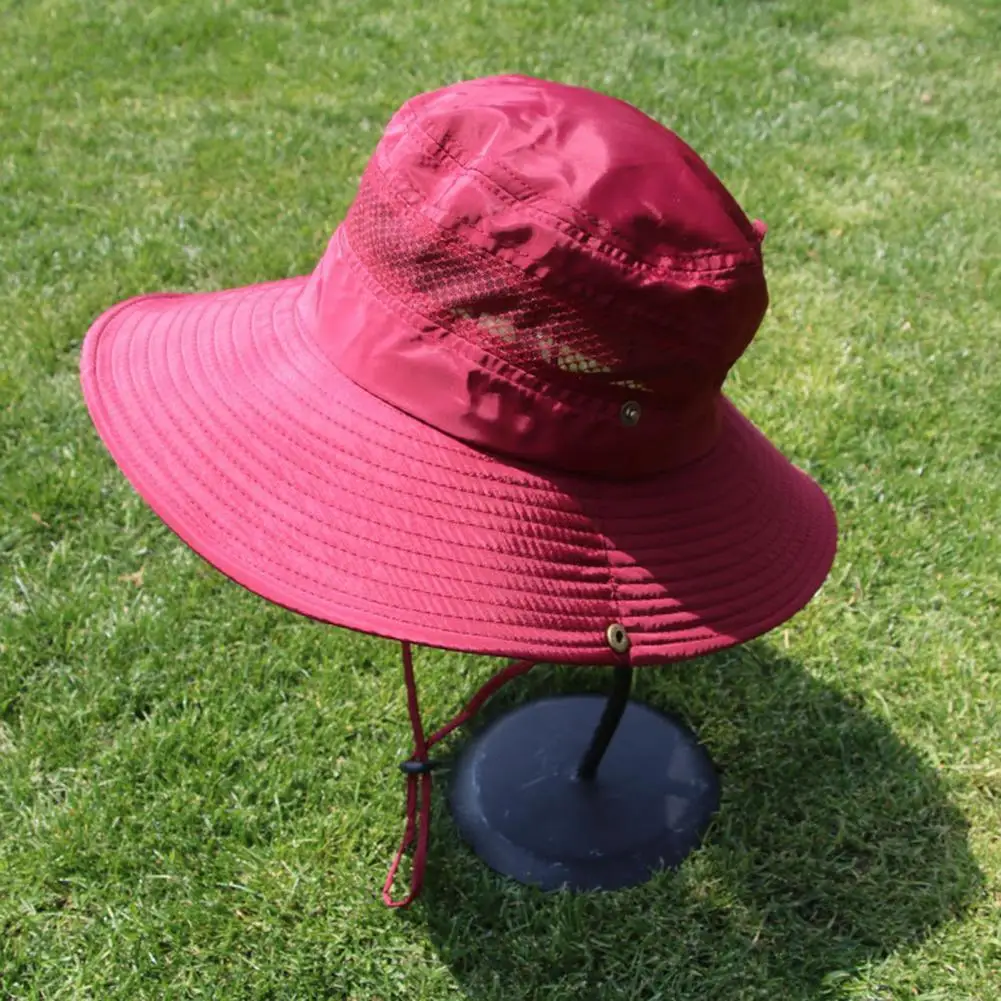 Mesh  Fashion Adjustable String Beach Hat Good-looking Bucket Hat Simple   Headwear