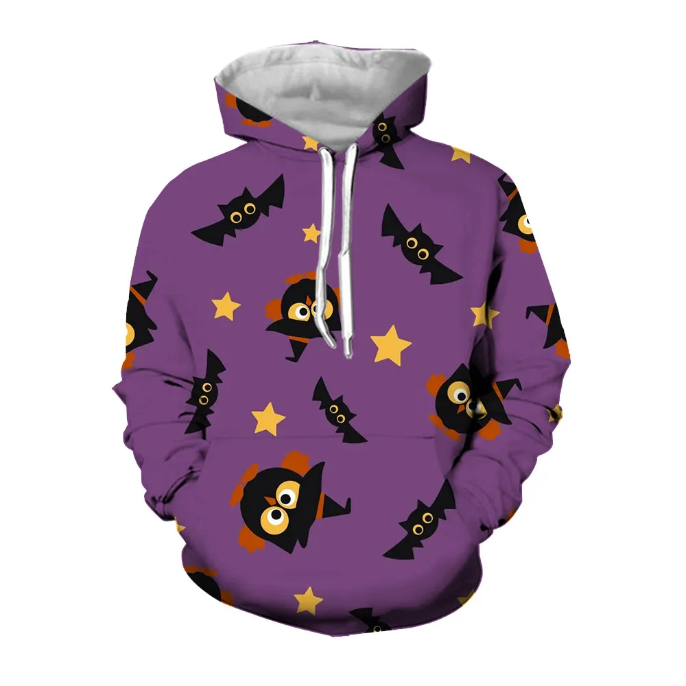 Jumeast 3D Halloween Printed Spider Graphic Hoodie For Men Y2K Grunge Oversize Pullover Hoodies Pumpkin Ghost Witch Goth Clothes