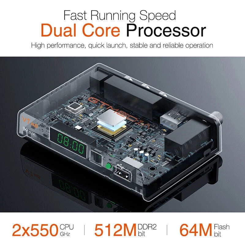 جهاز استقبال الأقمار الصناعية GTMEDIA V7 S5X DVB-S2X/S2/S مستقبل رقمي 1080P Full HD TV Box، H.265 فك التشفير مع وحدة فك ترميز USB Wifi