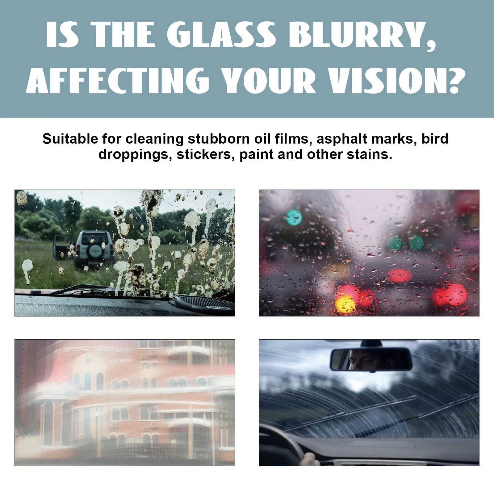 Homonth الزجاج زيت الماء فيلم الأنظف الزجاج الأمامي النفط فيلم الأنظف البقع النفط فيلم الأنظف 2 قطعة