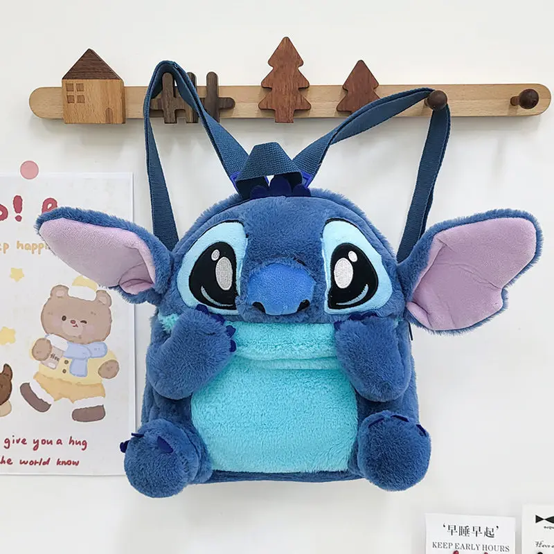 Mochila de Peluche Original Potdemiel Disney Stitch, Muñeco de Peluche Lilo & Stitch, Bolso de Hombro Coleccionable, Bonito Regalo para Niñas y Niños