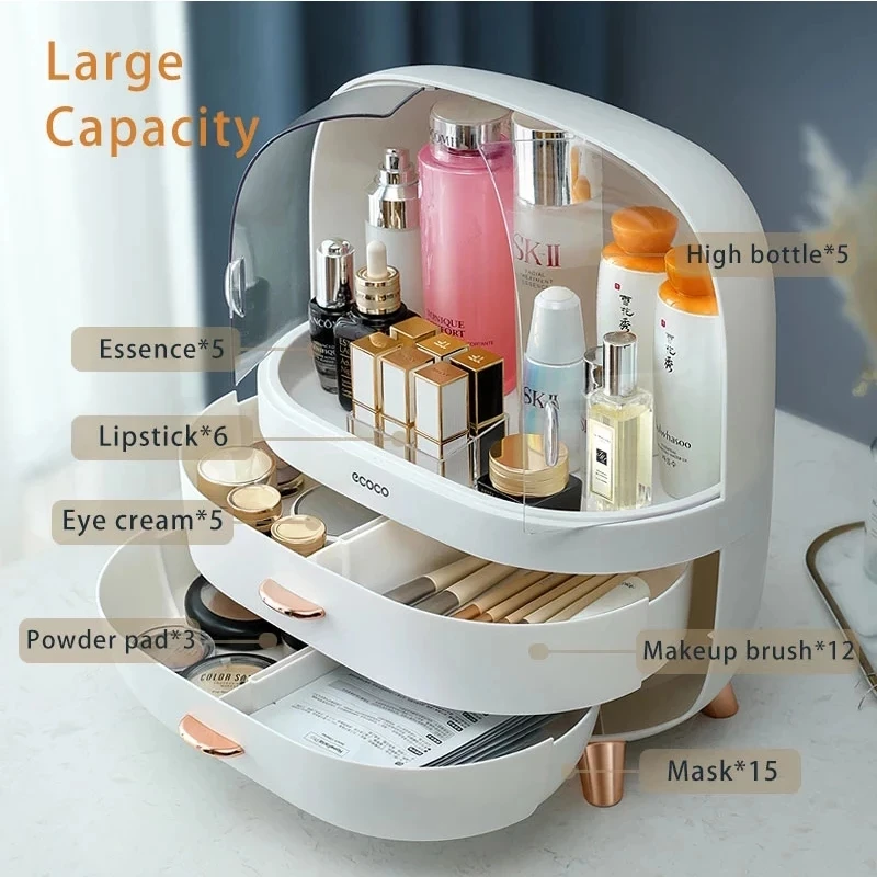 

Large Capacity Makeup Organizer Desktop Sundries Storage Boxes Makeup Container Cosmetic Storage Drawer Jewelry Nail Polish