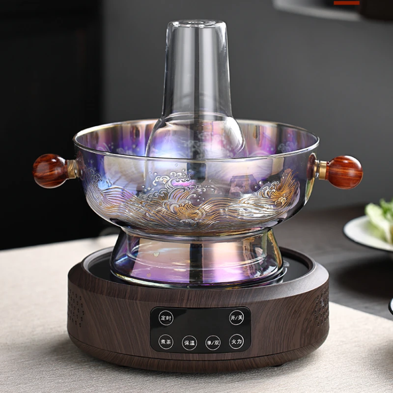 Glass hot pot, household electric stove, ceramic stove, plug in old style hot pot lamb edge making stove