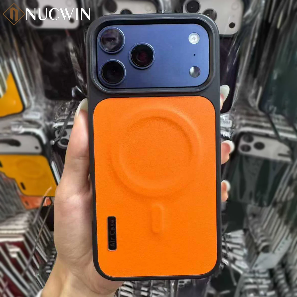 Luxury Leather For Magsafe Case For iPhone 17 ProMax 16 15 14 13 12 Pro Max Air Lens Collision Protect Magnetic Shockproof Cover