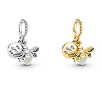Hot Sell 925 Sterling Silver Luminous Firefly Charm Beads fit Original Charms Bracelet Necklace Silver Jewelry Making DIY Gift