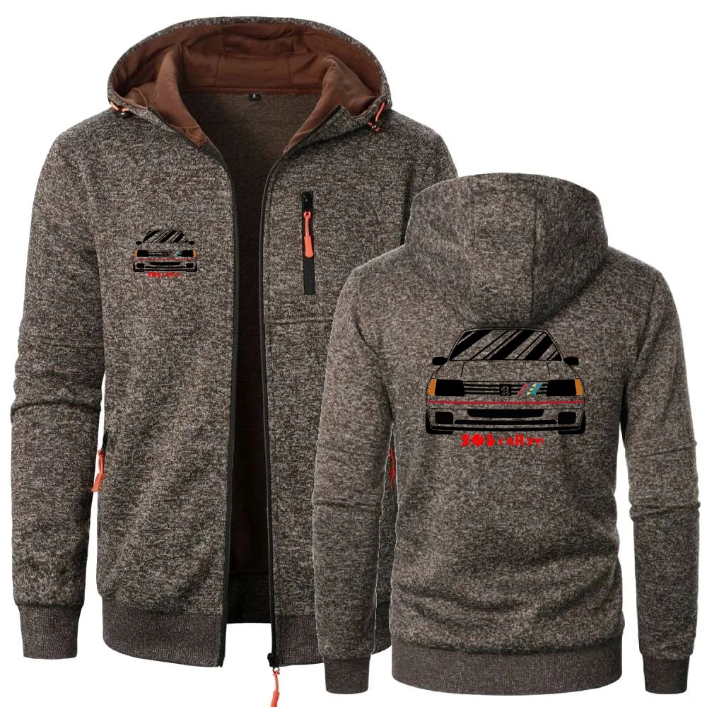 Men\'s Hoodies Retro Wrc 205 Gti CAR Rallye Racing Sweatshirts Leisure Cardigan Men Hooded Pullovers Zipper Hoodies