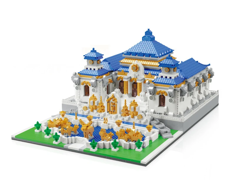 Famous Ancient Chinese Architecture mini diamond Blocks Model The tower Building Blocks Educational Kids Toys Bricks