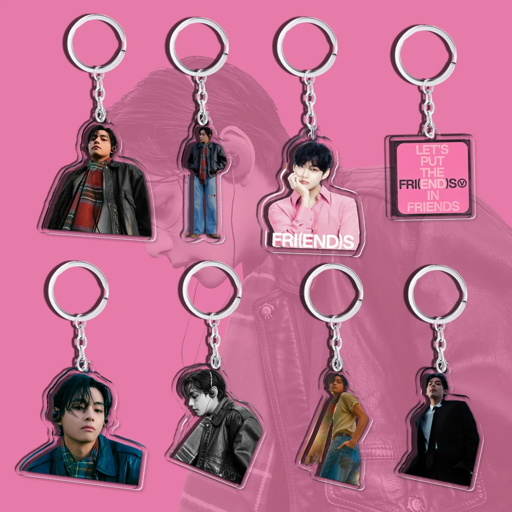 Acrylic Kpop Keychain FRIENDS LAYOVER Album Key Ring Pendent Teakook Accessories Merch