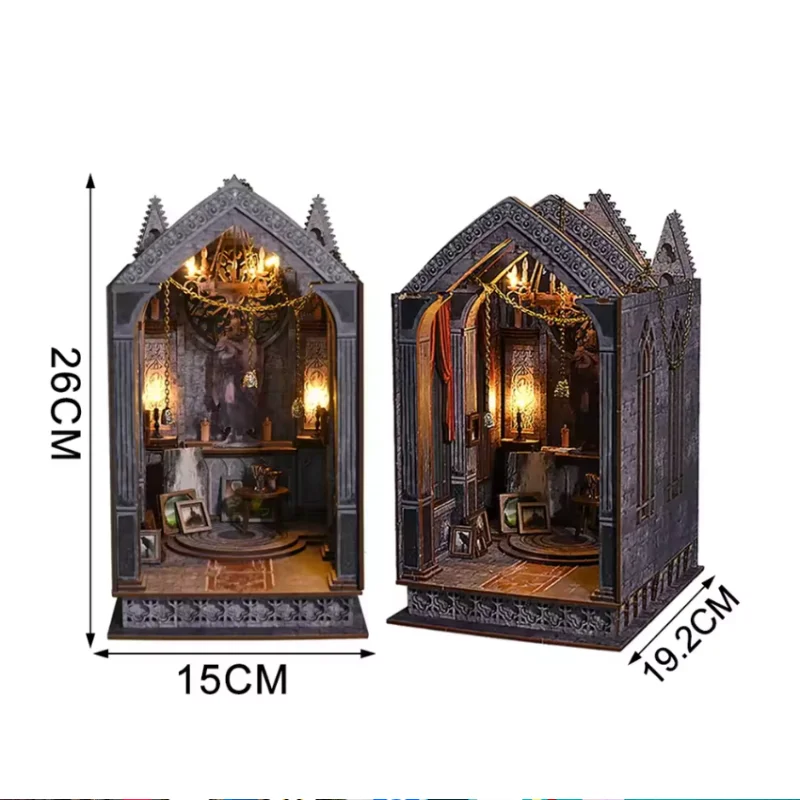 OUZEY Serene Night Wish Book Nook DIY Kit - Modelo de céu estrelado de madeira 3D e decoração de prateleira calmante para adolescentes