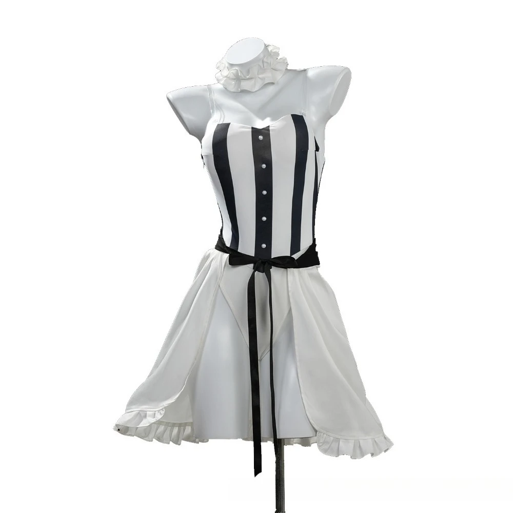 Francesca Prelati Cosplay Costume Set Anime Game Striped Mini Skirt Women Comic Con Halloween Stage Performance Party Outfit view 4