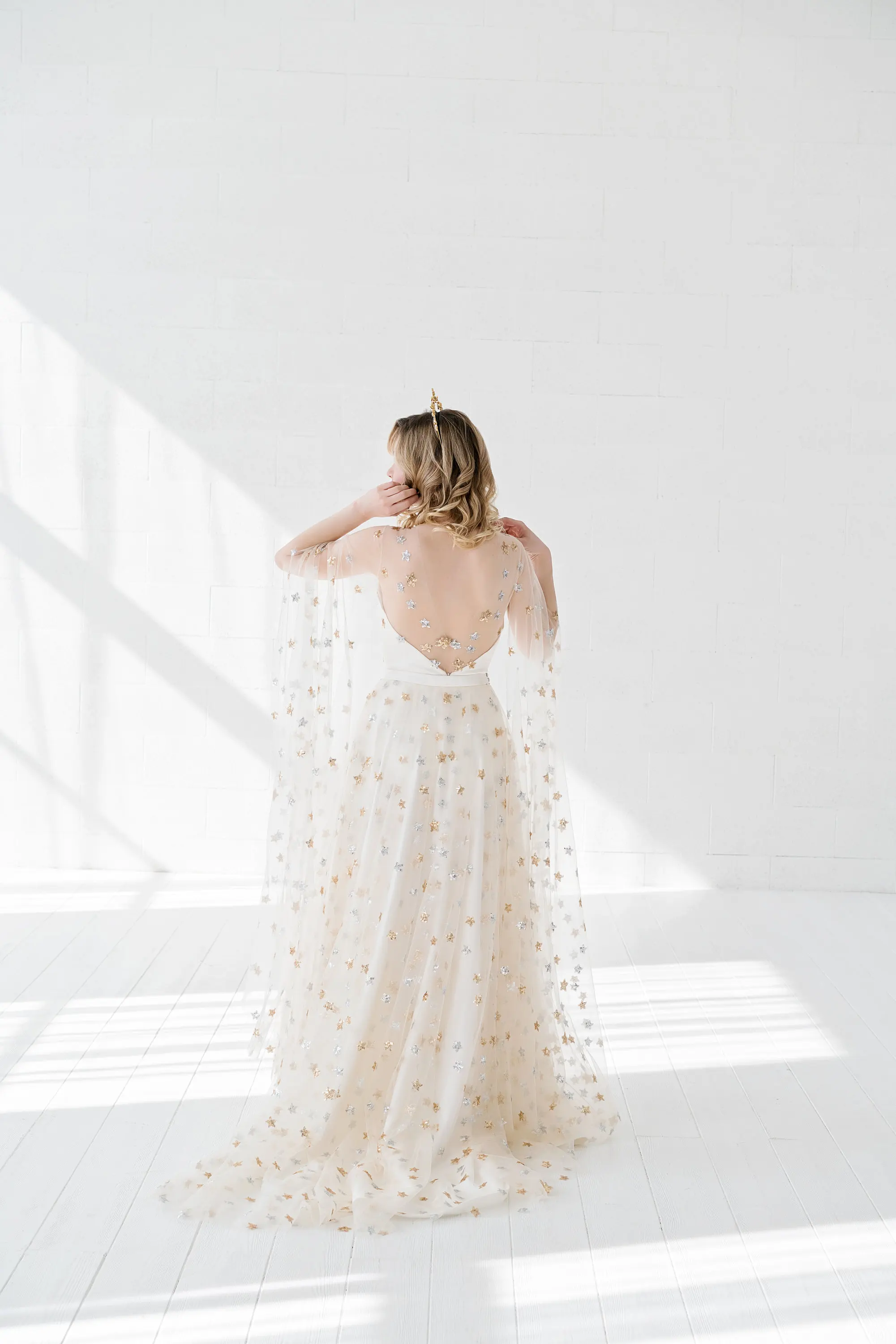 Robe de mariée élégante A-ligne avec paillettes argentées et dorées, robes de Rhde soirée formelles pour les patients, robes de Rhéducatives, étoiles Icidal, 2022